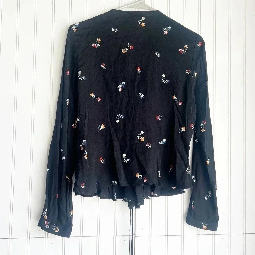 Rails Size Small Simone Wrap Top in Black Kyoto Floral Women’s - Picture 5 of 8